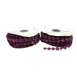 4mm Burgundy Pearl Flower Trim Craft Beads Spool (20 Yards)